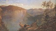 JH Carse THe Weatherboard Falls,Blue Mountains painting